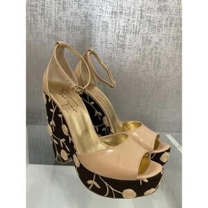 Walter Steiger Handmade Italian Floral Pattern Heel Shoes EU Size 39 US 8 (B2)